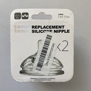 Como Tomo - Fast Flow Silicone Replacement Nipples 3 Hole 6+ Months 2-pc